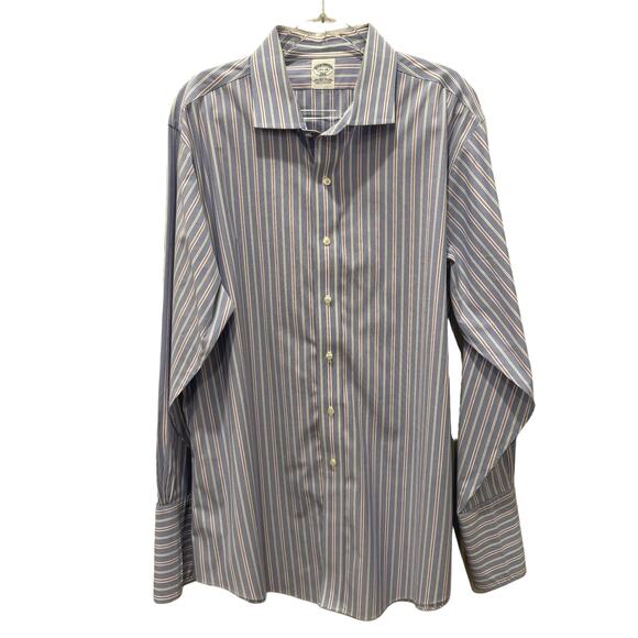 Brooks Brothers 346 Men’s 17.5-34 Slim Fit Button Down Long Sleeve Shirt - Picture 2 of 4